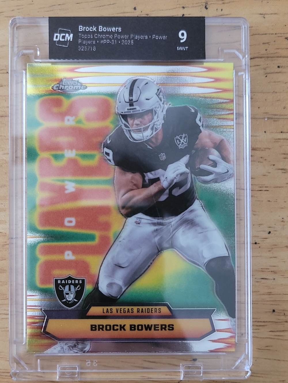 Topps Power Players Brock Bowers Power Players DCM Graded Mint 9
